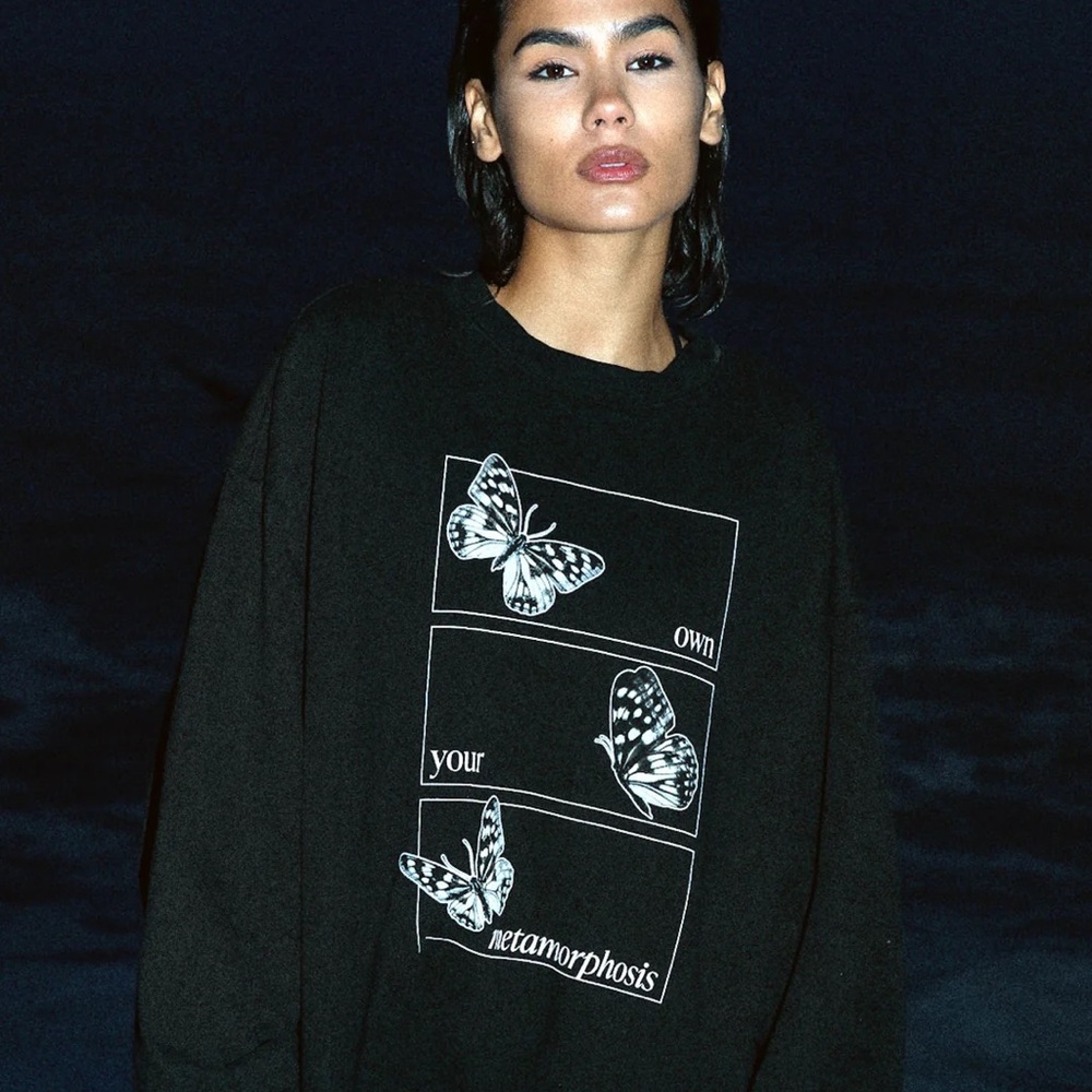 Wolven Own Your Metamorphosis Black Sweatshirt